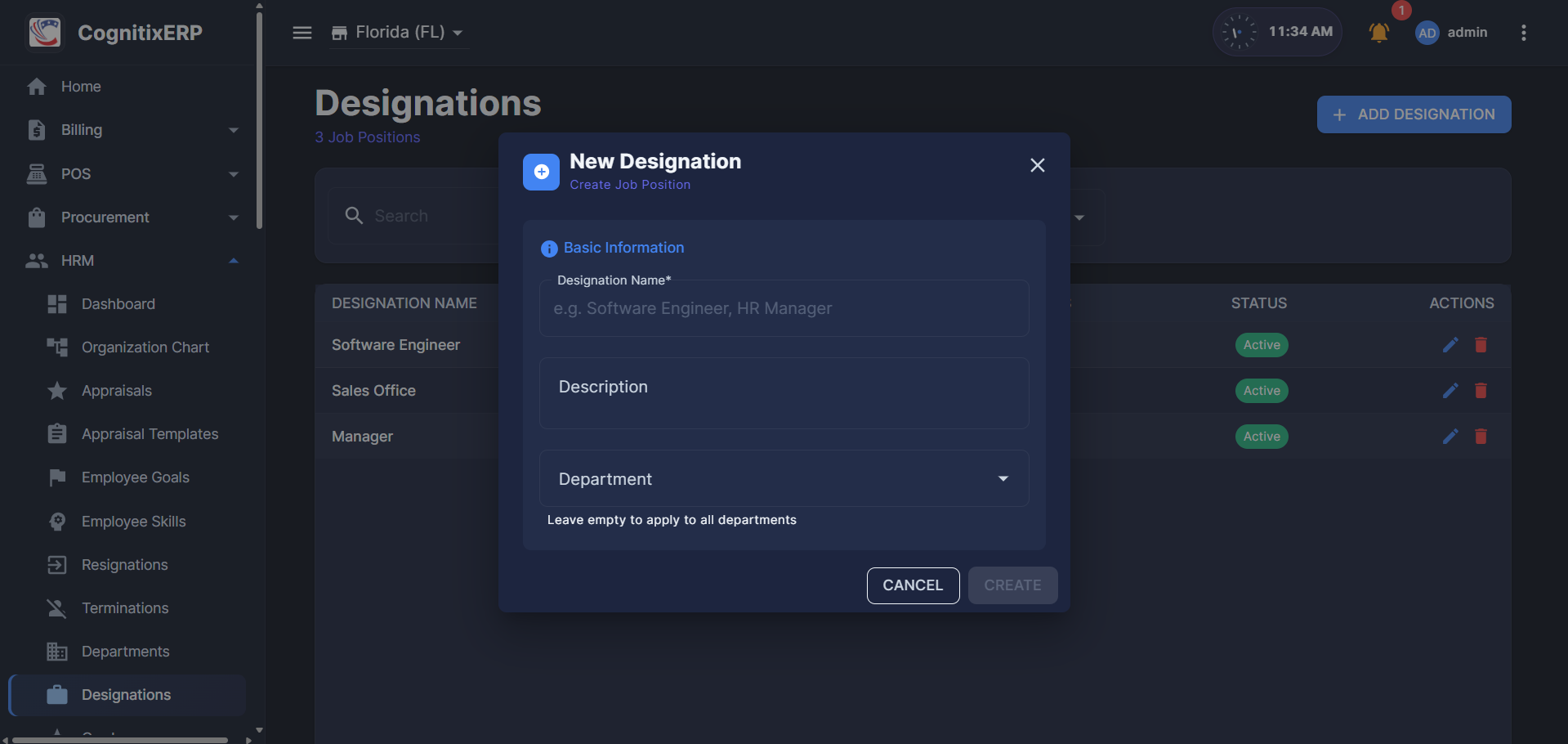 HRM Designations list page