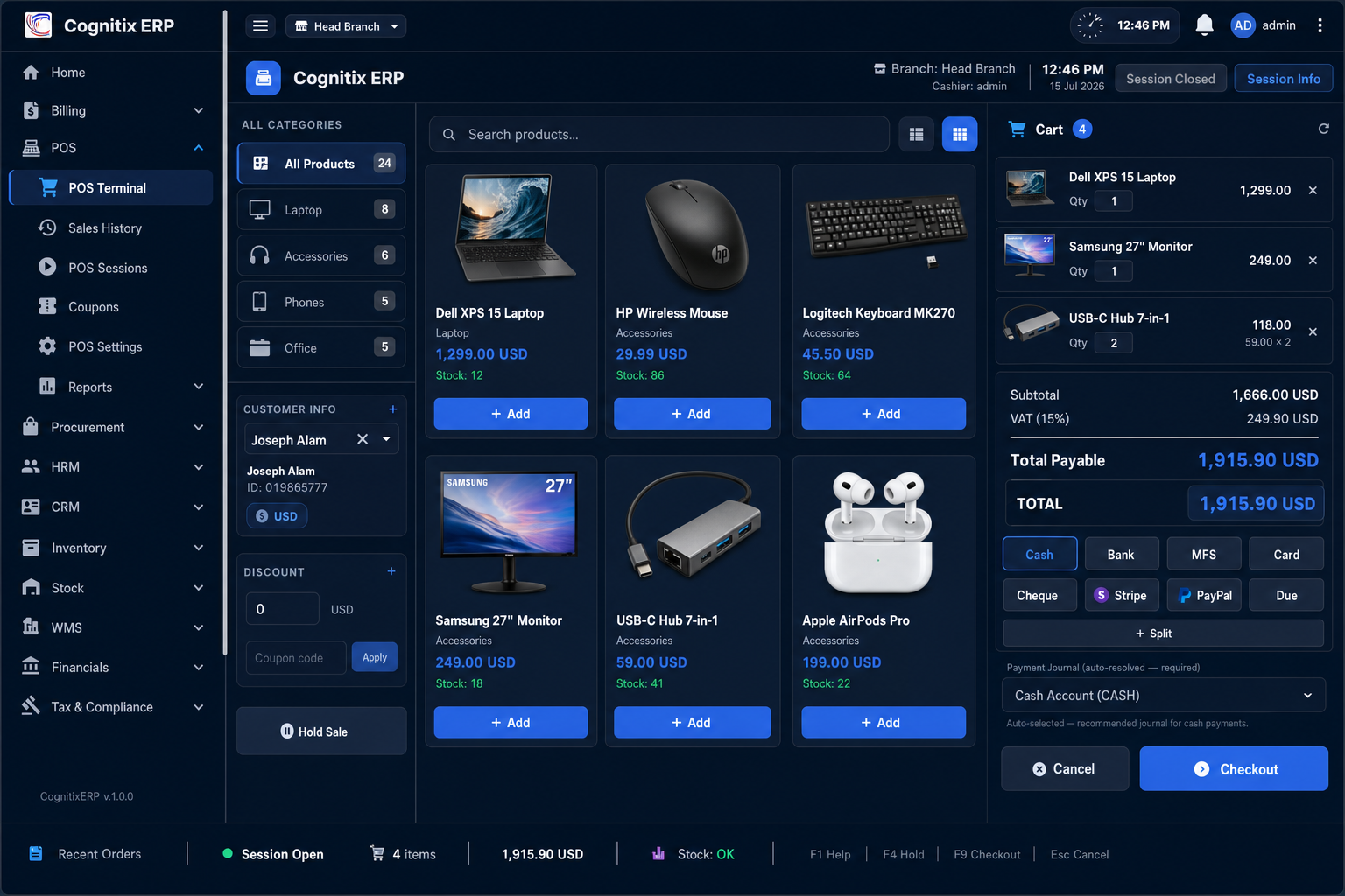 POS Terminal retail UI