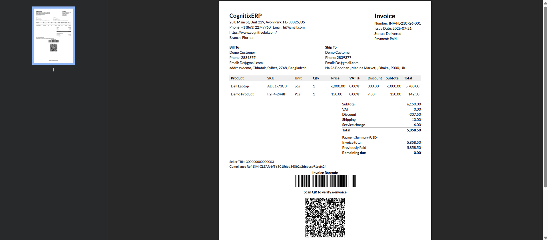 Posting compliant Billing and POS documents